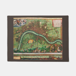 アンティークロンドン通り地図byヨハネス・デ・ラム， 1689 ドアマット