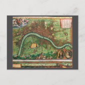 アンティークロンドン通り地図byヨハネス・デ・ラム， 1689 ポストカード (正面)