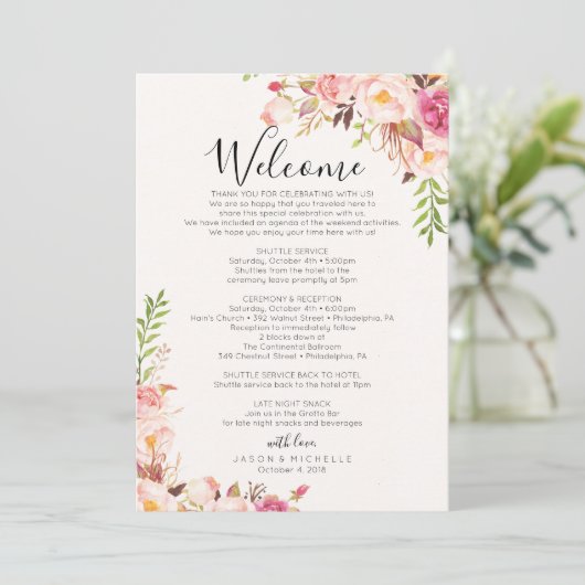 アンティークローズのウェディングスケジュール - ゲスト向けの予定 プログラム (スタンド正面)