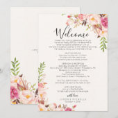 アンティークローズのウェディングタイムライン - ゲスト向けのスケジュール プログラム (正面/裏面)