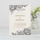 アンティークローズのウェディング招待状 招待状 (スタンド正面)