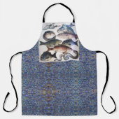 アンティークローマのモザイク、魚、海シーライフシーン エプロン (正面)