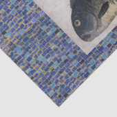 アンティークローマのモザイク、魚、海シーライフシーン 薄葉紙 (詳細)