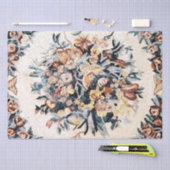 アンティークローマイタリアンフローラモザイクの切り離し 薄葉紙 (クラフト)