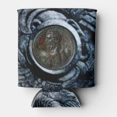 アンティークローマンブロンズメダリオン、シルバーグリフィン 缶クーラー (正面)