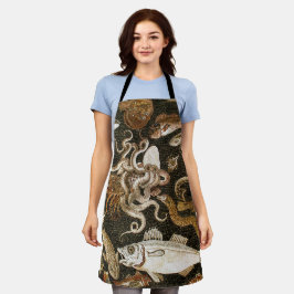 アンティークローマンモザイクポンペイシーライフストーンモザイク エプロン