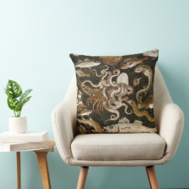 アンティークローマンモザイクポンペイシーライフストーンモザイク クッション