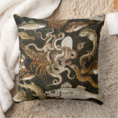 アンティークローマンモザイクポンペイシーライフストーンモザイク クッション (ブランケット)