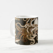 アンティークローマンモザイクポンペイシーライフストーンモザイク コーヒーマグカップ (正面左)