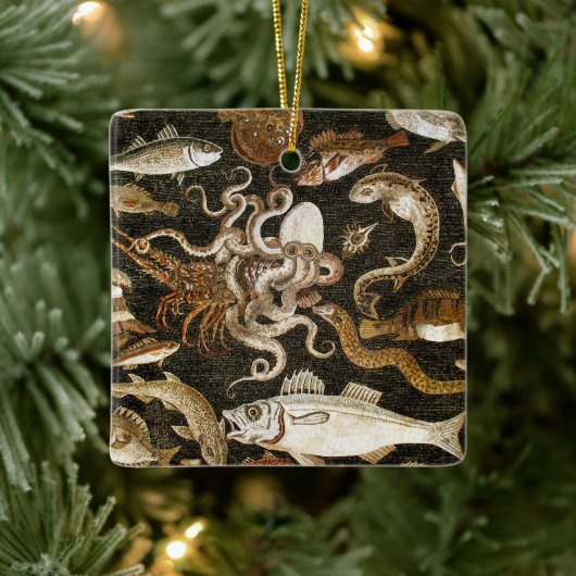 アンティークローマンモザイクポンペイシーライフストーンモザイク セラミックオーナメント (ツリー)