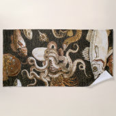 アンティークローマンモザイクポンペイシーライフストーンモザイク ビーチタオル (正面)