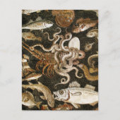 アンティークローマンモザイクポンペイシーライフストーンモザイク ポストカード (正面)