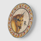 アンティークローマンモザイク ラージ壁時計 (傾斜)