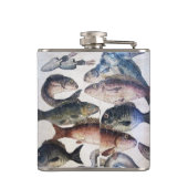 アンティークローマンモザイク、魚、海シーライフシーン フラスク (裏面)