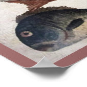 アンティークローマンモザイク、魚、海シーライフシーン ポスター (角)