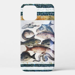 アンティークローマンモザイク、魚、海シーライフシーン iPhone 12ケース