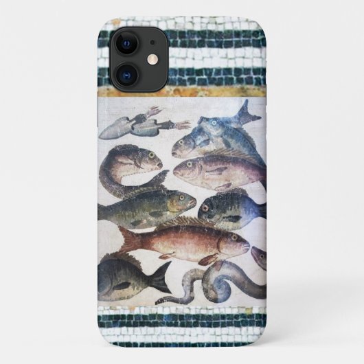 アンティークローマンモザイク、魚、海シーライフシーン Case-Mate iPhoneケース (裏面)