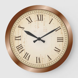 アンティークローマ数字ウォールクロック ラージ壁時計