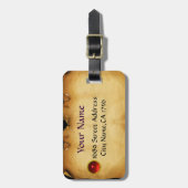 アンティークローマ青銅メダリオンと金ゴールドグリフィン ラゲッジタグ (正面縦)