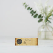 アンティークローマ青銅メダリオンモノグラムパーチメント スキニー名刺 (スタンド正面)