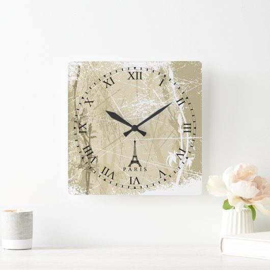 アンティークロ動揺してーマン顔パリウォールクロック スクエア壁時計 (ホーム)