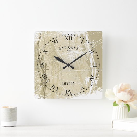 アンティークロ動揺してーマン顔ロンドンウォールクロック スクエア壁時計 (ホーム)