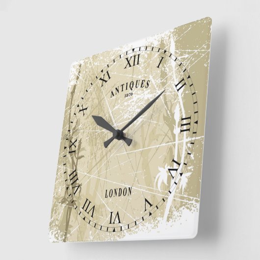 アンティークロ動揺してーマン顔ロンドンウォールクロック スクエア壁時計 (傾斜)