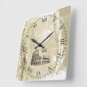 アンティークロ動揺してーマン顔ローマウォールクロック スクエア壁時計 (傾斜)