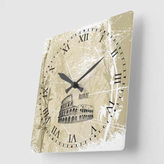 アンティークロ動揺してーマン顔ローマウォールクロック スクエア壁時計 (傾斜)