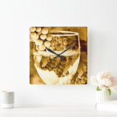 アンティークワインアートギフト スクエア壁時計 (ホーム)