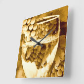 アンティークワインアートギフト スクエア壁時計 (傾斜)