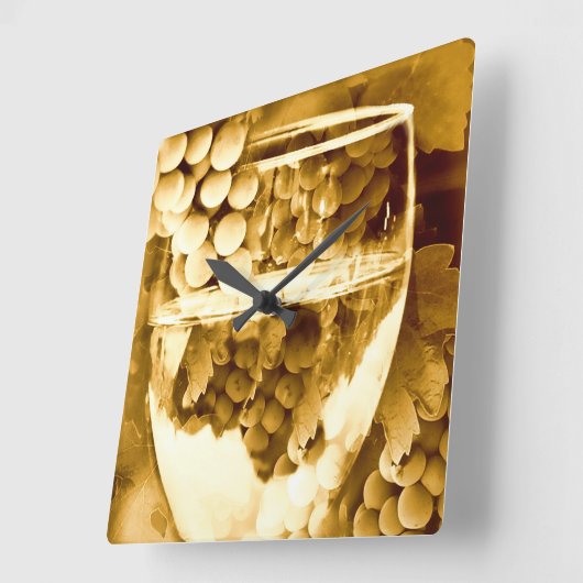 アンティークワインアートギフト スクエア壁時計 (傾斜)