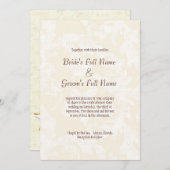 アンティークワイングラス – クリーム結婚式招待状 招待状 (正面/裏面)