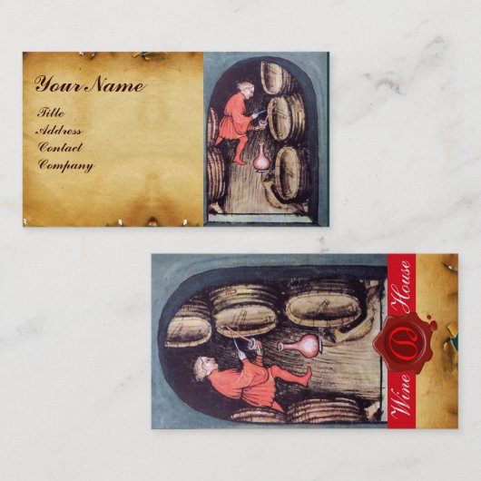 アンティークワインセラーのモノグラム 名刺 (正面/裏面)