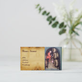 アンティークワインセラー及びブドウ畑ハーベストモノグラム 名刺 (スタンド正面)