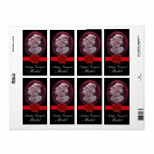 アンティークワインレディ及び葡萄レッドワックスシールモノグラム ラベル (フルシート)