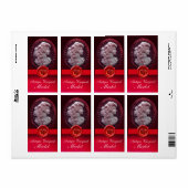 アンティークワインレディ及び葡萄レッドワックスシール ラベル (フルシート)