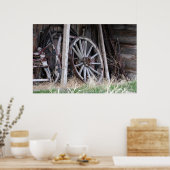 アンティークワゴンホイール ポスター (キッチン)