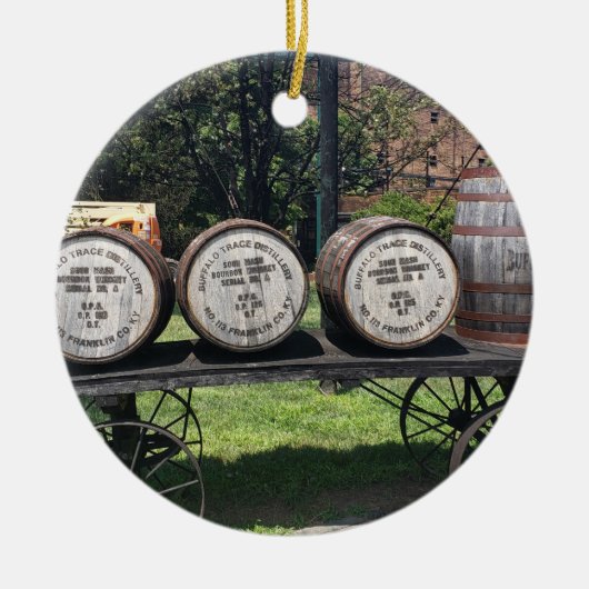 アンティークワゴン(ブルボン樽付き)、バッファロートレース セラミックオーナメント (正面)