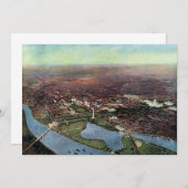 アンティークワシントンDCとポトマック川の地図 (正面/裏面)