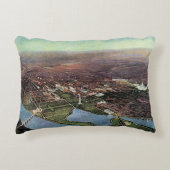 アンティークワシントンDCとポトマック川の地図 アクセントクッション (正面)