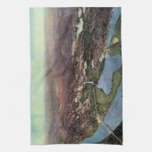 アンティークワシントンDCとポトマック川の地図 キッチンタオル (縦)