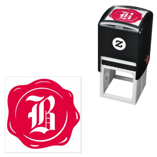 アンティークワックスシールモノグラムクラシックイニシャルレター セルフインキングスタンプ (インサイチュ)