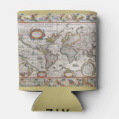 アンティークワールドマップカスタムモノグラム缶クーラー 缶クーラー (裏面)