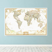 アンティークワールドマップキャンバスのラッププリント キャンバスプリント (インサイチュ (ウッドフロア))