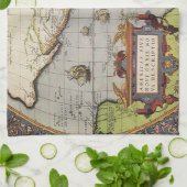 アンティークワールドマップザアメリカバイアブラハム・オルテリウス キッチンタオル (折り畳み)