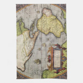 アンティークワールドマップザアメリカバイアブラハム・オルテリウス キッチンタオル (縦)