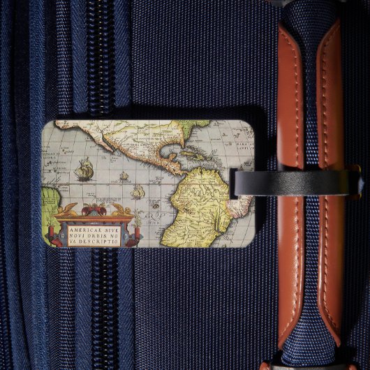 アンティークワールドマップザアメリカバイアブラハム・オルテリウス ラゲッジタグ (裏面インサイチュ2)