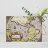 アンティークワールドマップザアメリカバイアブラハム・オルテリウス 招待状 (スタンド正面)