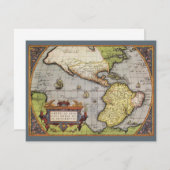 アンティークワールドマップザアメリカバイアブラハム・オルテリウス 招待状 (正面/裏面)